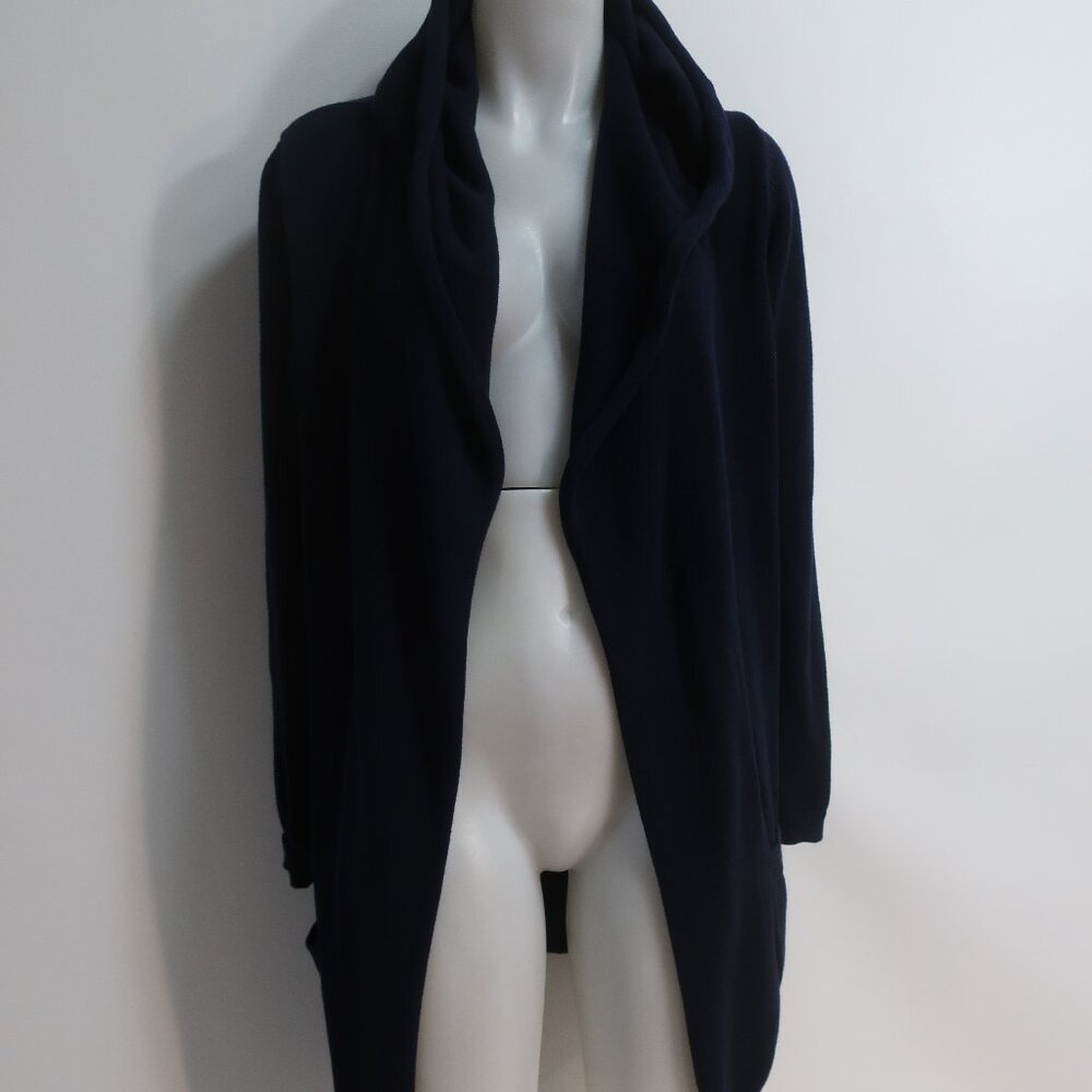 Womens REPEAT Navy Blue Hooded Cardigan Sweater 40/M